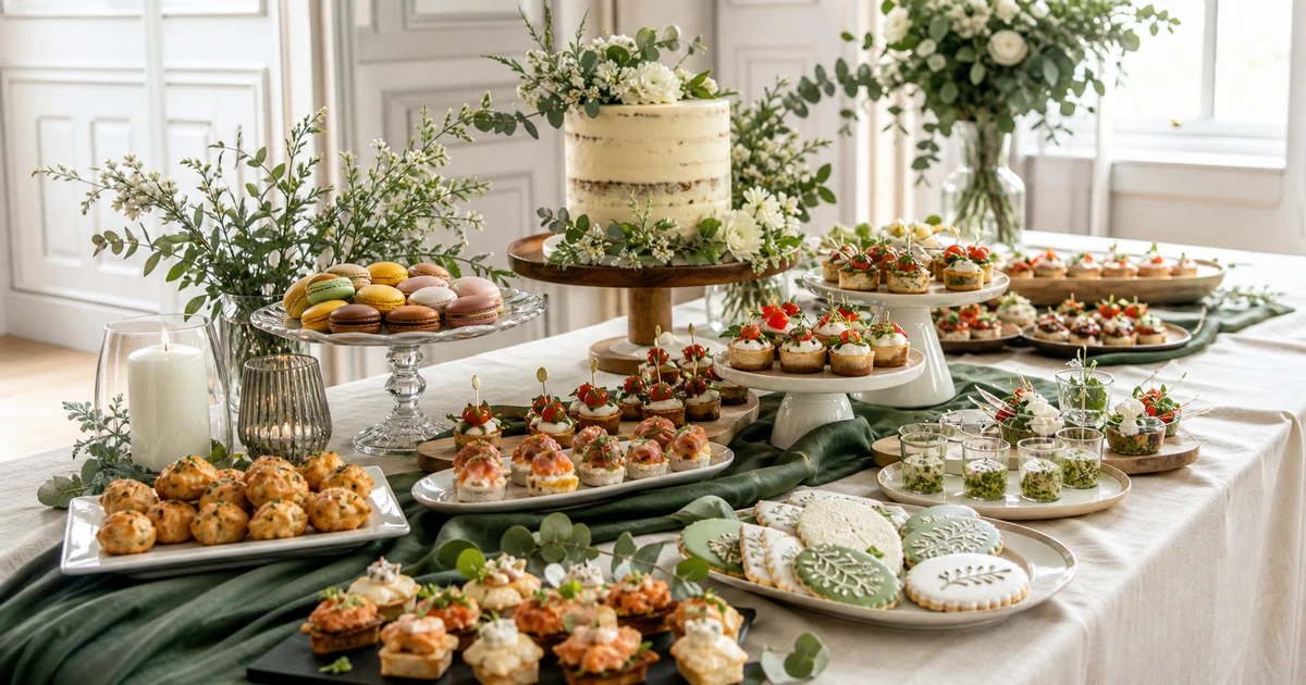 Dinner-style aperitif buffet prepared for a reception near Arras